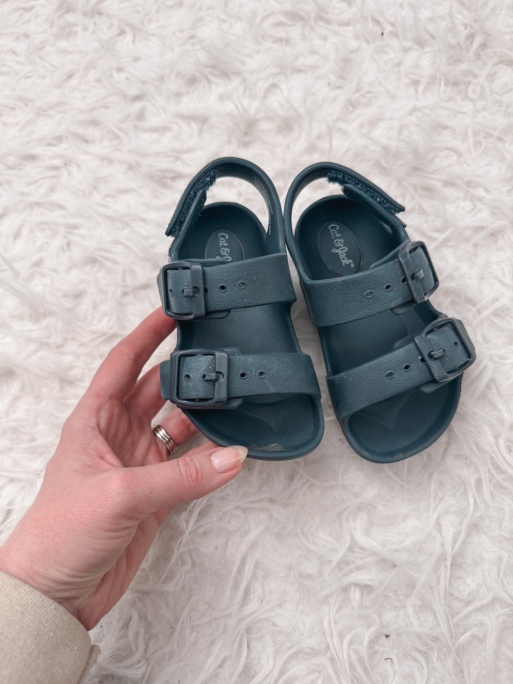 Cat & Jack Kids' Navy Blue Double-Buckle Sandals